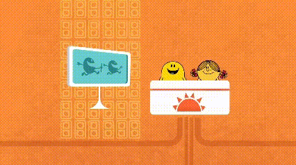 a pixel art illustration of mr. and mrs. men and mrs. and mrs. sunshine .