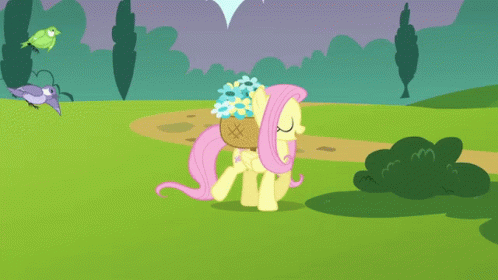 My Little Pony Fluttershy GIF - My Little Pony Fluttershy Flowers GIFs