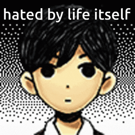 a cartoon character with the words hated by life itself above him