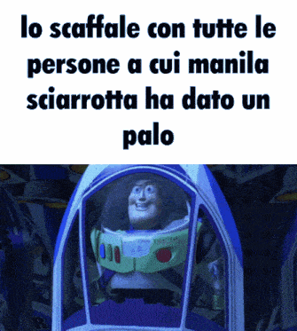 buzz lightyear from toy story is sitting in a space ship