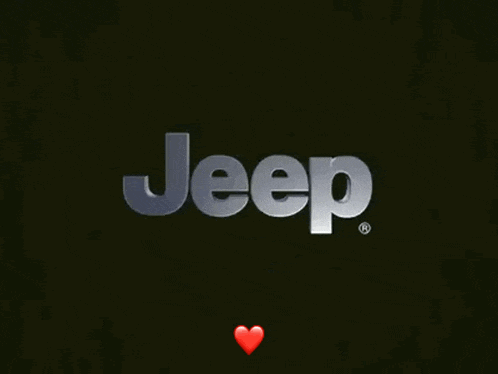 a jeep logo with a red heart in the corner