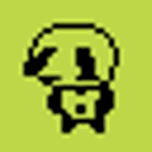 it looks like a pixel art of a person 's head with a hat on .