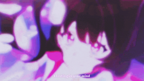 a close up of a girl 's face with the words floating in your mind .