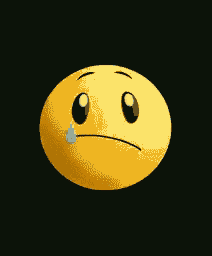 a yellow smiley face is crying with a tear coming out of its eye .