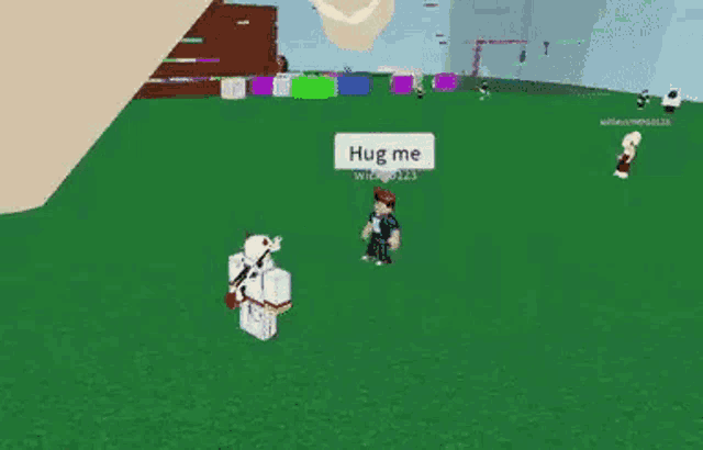 a person in a video game is standing next to a giant waffle house and talking to it .