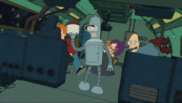 a cartoon of futurama characters including bender