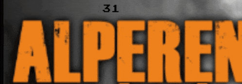 the word alperen is written in orange letters on a black background
