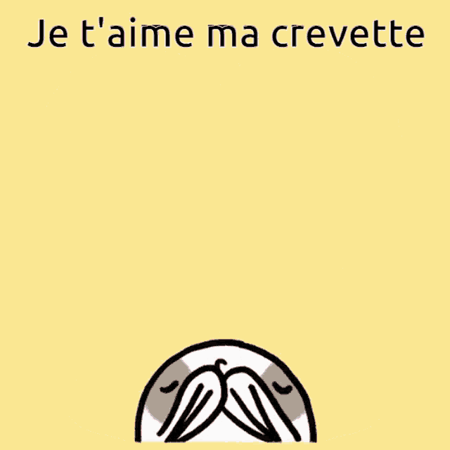 a drawing of a shrimp in a heart with the words je t'aime ma crevette