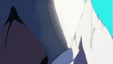 a drawing of a person 's face with a purple background
