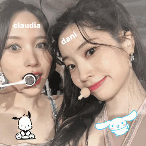 two girls with dani written on their face