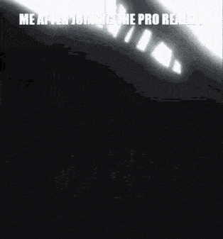 a black and white image with the words me after joining the pro reality on it