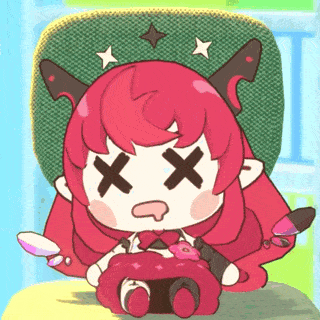 a cartoon of a girl with red hair and crossed eyes