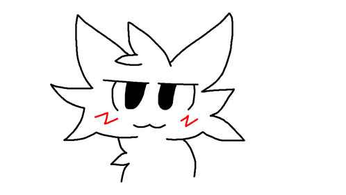 a black and white drawing of a cat with an angry expression