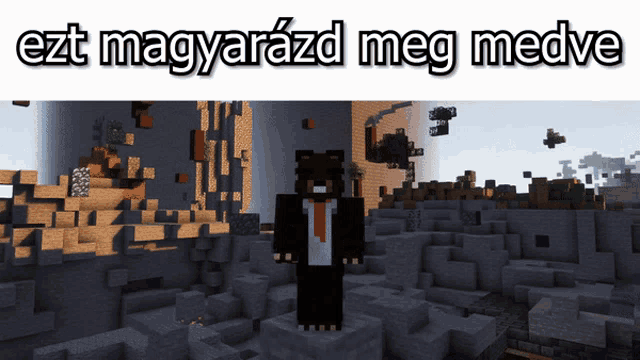 a picture of a bear in a suit and tie with the words ezt magarzad meg medve