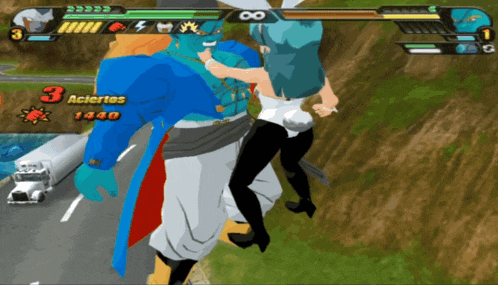 a video game is being played with the number 3 on the screen