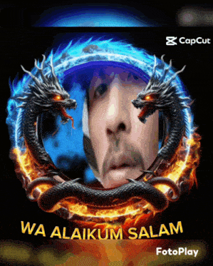 a picture of two dragons with the words wa alaikum salam