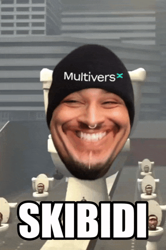 a man wearing a hat that says " multivers " on it
