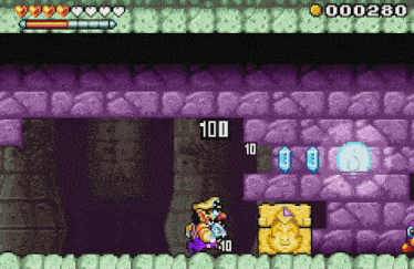 a video game with a purple background and the number 100 on it