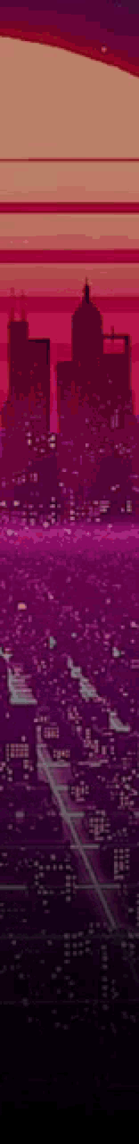 a blurry picture of a city at night with a purple sky and a sunset in the background .
