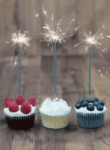 Red White & Blue GIF - Cupcakes Sparklers 4thofjuly GIFs