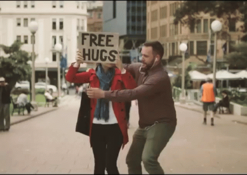 Hugging Free Hugs GIF