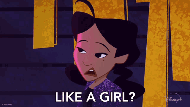 a cartoon of a woman with the words like a girl below her