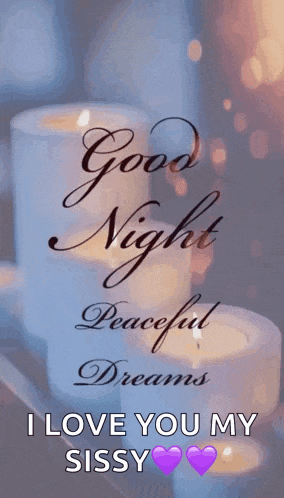 a good night peaceful dreams i love you my sissy