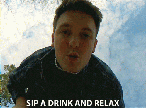 Sip A Drink And Relax Respons GIF - Sip A Drink And Relax Respons Scars GIFs