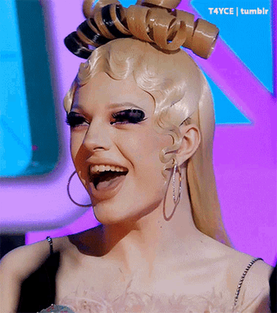 a close up of a woman 's face with the words t4yce tumblr on the bottom right