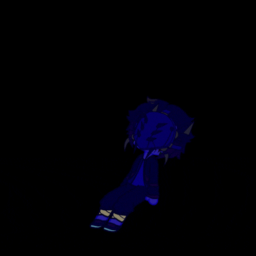 a drawing of a person sitting in the dark with a mask on their face