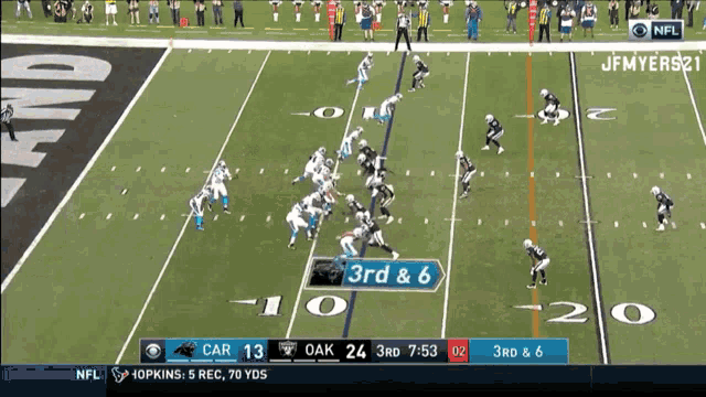 a football game between car and oak is being shown on cbs