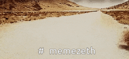 a desert road with the words memezeth written on the bottom