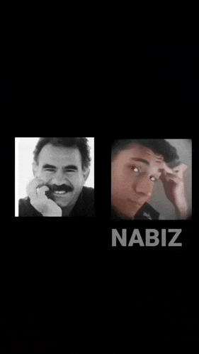 a black and white photo of a man with a mustache next to another man with a mustache .