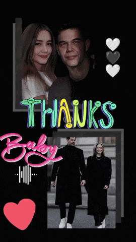 a poster that says thanks baby with a man and woman