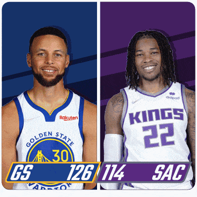 a golden state warriors player and a kings player are shown