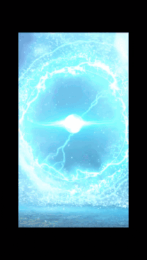 a blue circle with a light coming out of the center