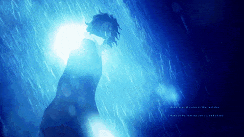a person standing in the rain with the words " i had to be hearing you i loved alone "