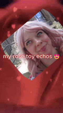 a picture of a girl with pink hair and the words " my rose toy echos "