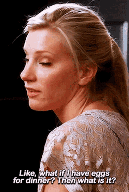 Glee Brittany Pierce GIF - Glee Brittany Pierce Like What If Have Eggs For Dinner GIFs