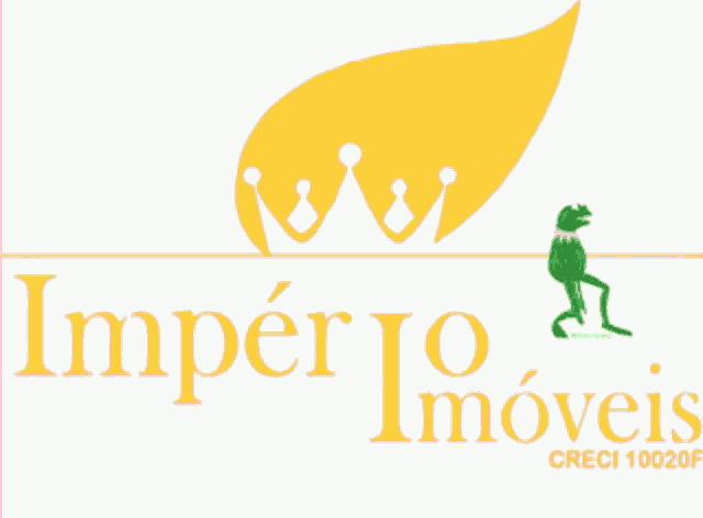 a logo for imperio imoveis with a frog and a leaf