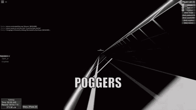 a screenshot of a video game with the words poggers on the bottom