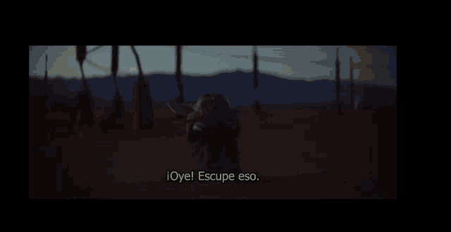 a screen shot of a movie with a subtitle that says ioye escupe eso