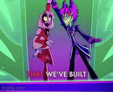 a couple of cartoon characters with the words that we 've built