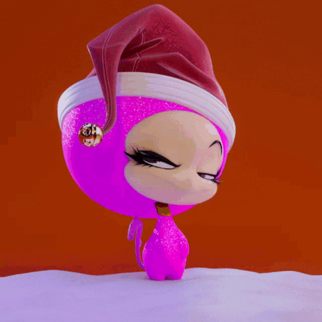 a cartoon character wearing a blue ice cream cone with sprinkles on it