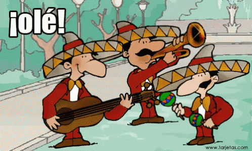 a cartoon of mariachi players with the words jole in the upper left corner