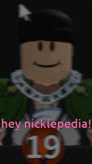 a cartoon character with a chain around his neck and the words " hey nicklepedia " on the bottom