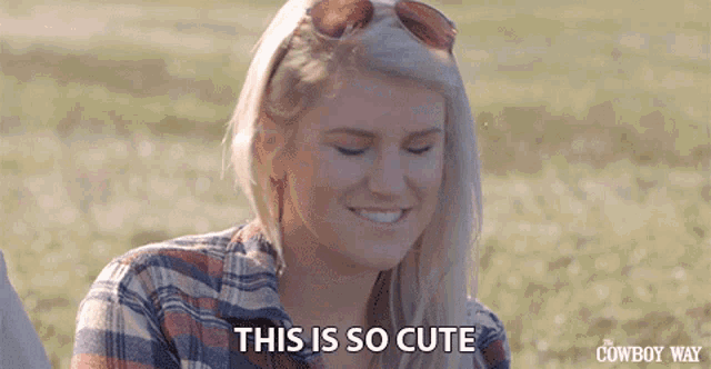 a woman says this is so cute in a field