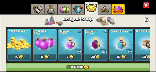 a screen shot of a game called league shop with various items for sale