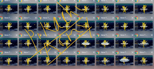 a bunch of computer screens with the word new t.