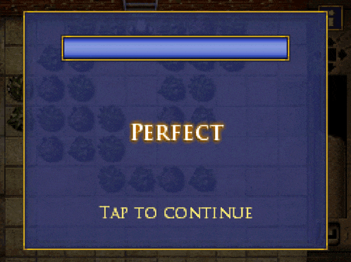 a screen that says perfect and tap to continue
